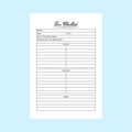 Tax information checklist KDP interior. Income tax information and daily expense notebook template. KDP interior journal. Employee Royalty Free Stock Photo