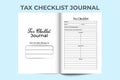 Tax information log book KDP interior. Employee government tax information and expense tracker template. KDP interior journal. Tax Royalty Free Stock Photo