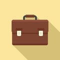 Tax inspector briefcase icon, flat style