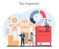 Tax inspector concept. Idea of tax reporting and control. Financial