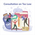 Tax inspector. Idea of accounting and payment consultation.