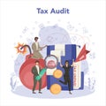 Tax inspector. Idea of accounting and payment consultation.