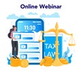 Tax inspector online service or platform. Financial bill, financial