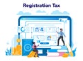 Tax inspector online service or platform. Financial bill, financial