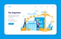 Tax inspector web banner or landing page. Idea of accounting