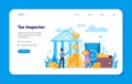 Tax inspector web banner or landing page. Idea of accounting