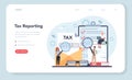 Tax inspector web banner or landing page. Idea of tax reporting