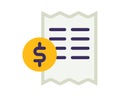 Tax invoice bill single isolated icon with flat style