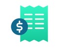 Tax invoice bill single isolated icon with gradient style