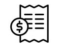 Tax invoice bill single isolated icon with outline style