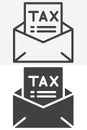 Tax letter line and solid vector icon set Royalty Free Stock Photo
