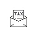 Tax letter outline icon