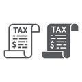 Tax line and glyph icon, business and finance, taxes sign, vector graphics, a linear pattern on a white background, eps