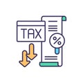 Tax minimization RGB color icon Royalty Free Stock Photo