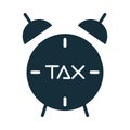 Tax obligation with alarm clock silhouette style