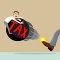 Businessman attacked by tax Royalty Free Stock Photo