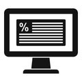Tax online monitor icon, simple style