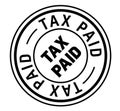 Tax paid stamp on white Royalty Free Stock Photo