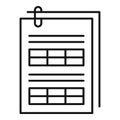 Tax papers icon, outline style Royalty Free Stock Photo