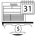 Tax pay day icon line Royalty Free Stock Photo