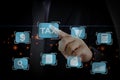 Tax payment concept. Businessman touching tax financial virtual button.payment by corporations such as VAT, income tax