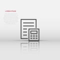 Tax payment icon in flat style. Budget invoice vector illustration on white isolated background. Calculate document business Royalty Free Stock Photo