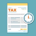 Tax payment time form icon - reminder of state government taxation, tax form Royalty Free Stock Photo