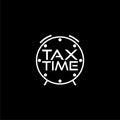 Tax payment time icon isolated on black background