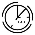 Tax payment time icon, outline style