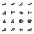 Tax payment vector icons set Royalty Free Stock Photo