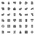 Tax payment vector icons set Royalty Free Stock Photo