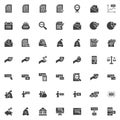 Tax payments vector icons set Royalty Free Stock Photo