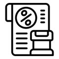 Tax percent icon outline vector. Revenue agency