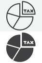 Tax pie chart line and solid vector icon set Royalty Free Stock Photo