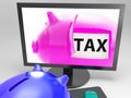 Tax In Piggy Shows Taxation Payment Due Royalty Free Stock Photo