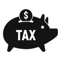Tax piggybank icon, simple style
