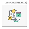 Tax planning color icon