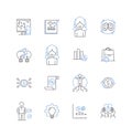 Tax Planning line icons collection. Deductions, Depreciation, Credits, Investments, Expenses, Retirement, Income vector