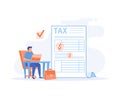 Tax preparation concept, Corporate tax, taxable income, fiscal year, document preparation, payment planning, corporate accountancy