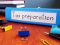 Tax preparation is shown on the business photo using the text Royalty Free Stock Photo