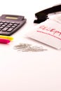 Tax preparation supplies and receipts