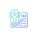 Tax reduction for charity gradient linear vector icon