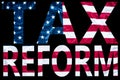 Tax reform letters on flag Royalty Free Stock Photo