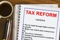 Tax reform plan concept Royalty Free Stock Photo