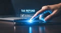 Tax Refund App on Smartphone Royalty Free Stock Photo
