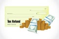 tax refund check and money illustration design