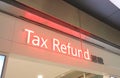 Tax refund sign airport