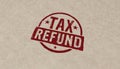 Tax refund stamp and stamping Royalty Free Stock Photo