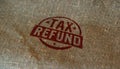 Tax refund stamp and stamping Royalty Free Stock Photo