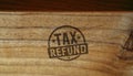 Tax refund stamp and stamping Royalty Free Stock Photo